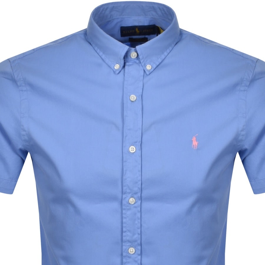Alternative Image for ProductRalph Lauren Slim Fit Short Sleeve Shirt Blue2